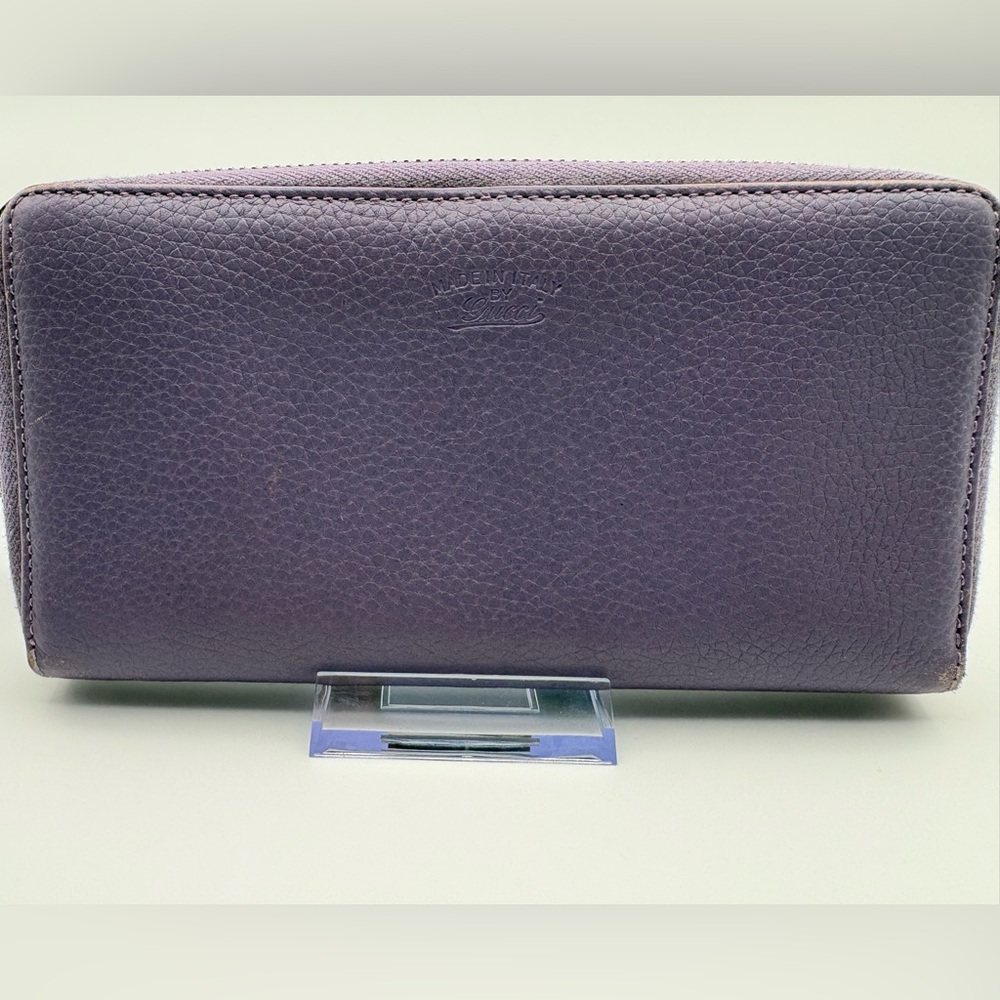⸻

Gucci Bamboo Zip Around Wallet – Purple Leather | Made in Italy
